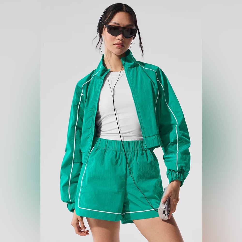 Alo Spruce Green Motivate Full-Zip Track Jacket